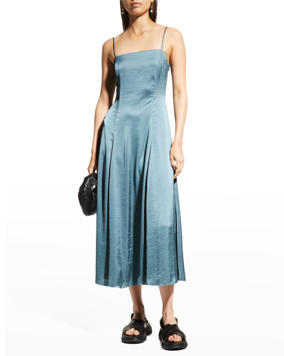 Shop Theory Satin Cami Midi Dress In Seafoam