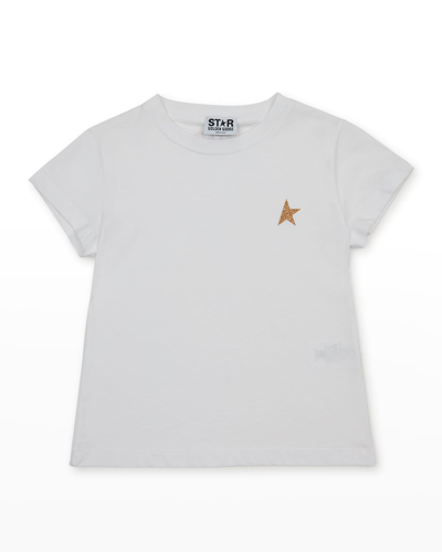 Shop Golden Goose Girl's Star T-shirt In Whitegold