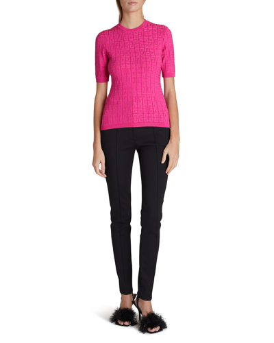 Shop Givenchy Monogram Jacquard Top In Fuchsia