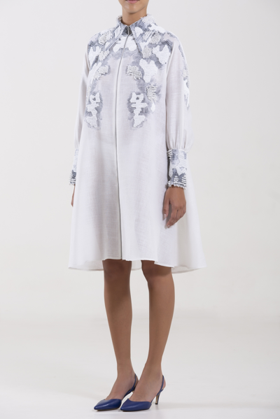 Shop Saiid Kobeisy Long Sleeve Linen Dress