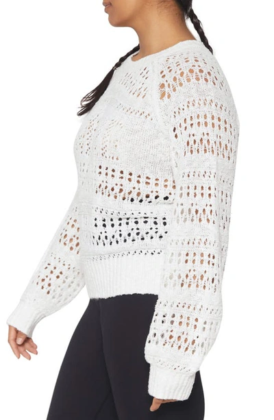 Shop Spiritual Gangster Amore Crochet Sweater In Stone