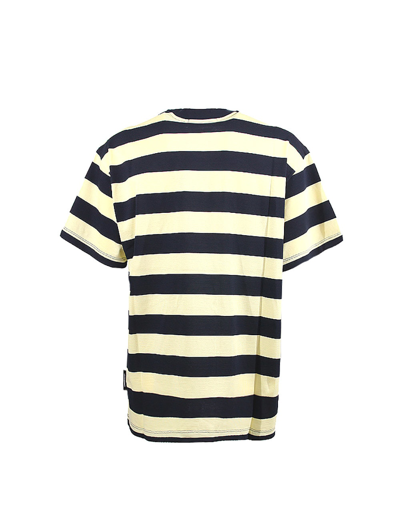 Shop Msgm Striped Jersey T-shirt In Blu Navy