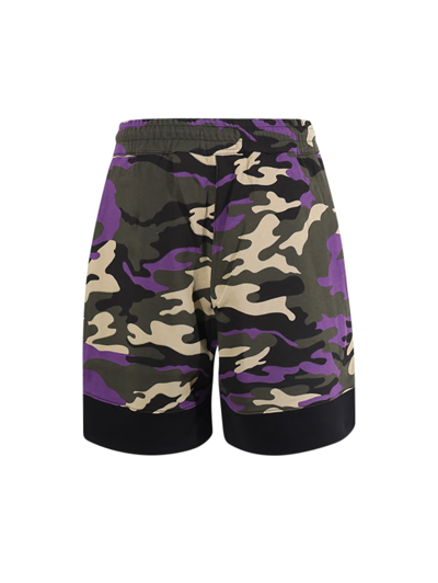 Shop Sprayground Purple Camo Shorts In Camuflage