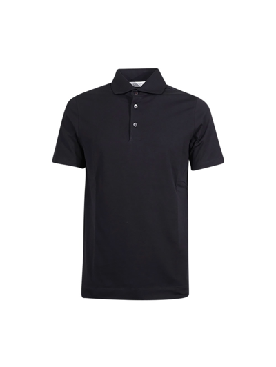Shop Cruciani Short-sleeved Cotton Polo Shirt In Nero