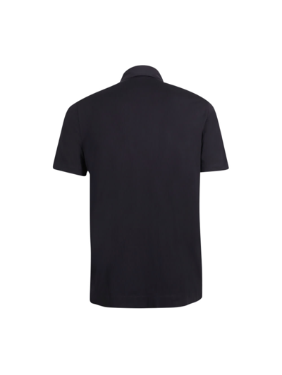 Shop Cruciani Short-sleeved Cotton Polo Shirt In Nero