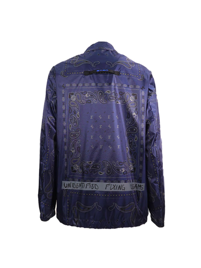 Shop Etro Nylon Jacket With Paisley Bandana Pattern In Blu