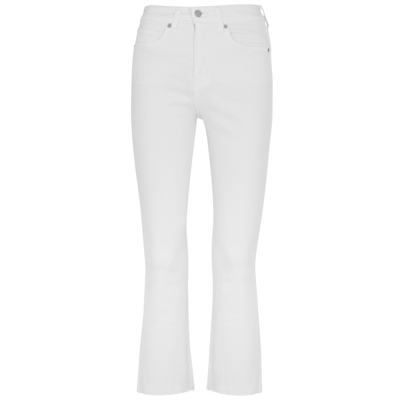 Shop Veronica Beard Carly White Cropped Slim-leg Jeans