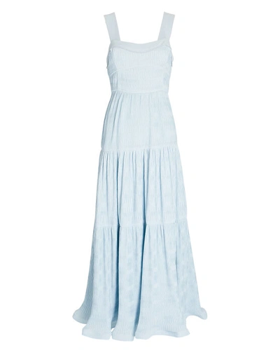 Shop Jonathan Simkhai Celleste Plissé Knit Midi Dress In Blue-lt