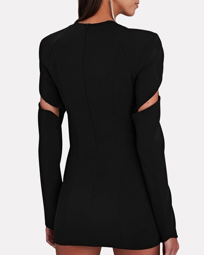 Shop Monot Cut-out Crepe Mini Dress In Black