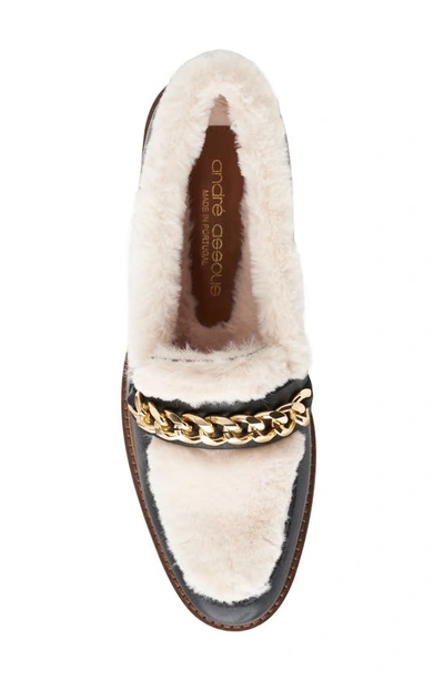 Shop Andre Assous Phili Faux Fur Weather Resistant Loafer In Black/ Natural