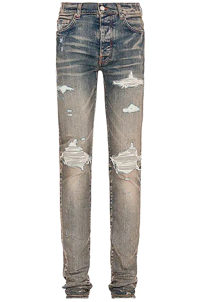 Shop Amiri Mx1 Ultra Suede Skinny Jean In Clay Indigo