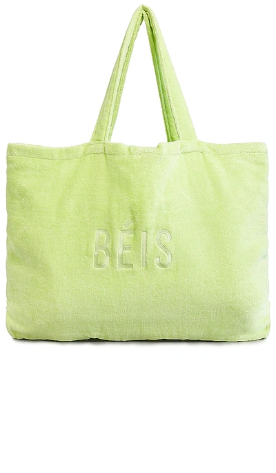 Shop Beis The Terry Towel Tote In Green