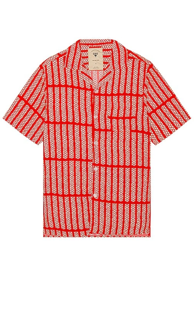 Shop Oas Railway Shirt In Red