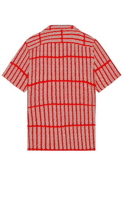 Oas Railway Short Sleeve Shirt In Red In Red
