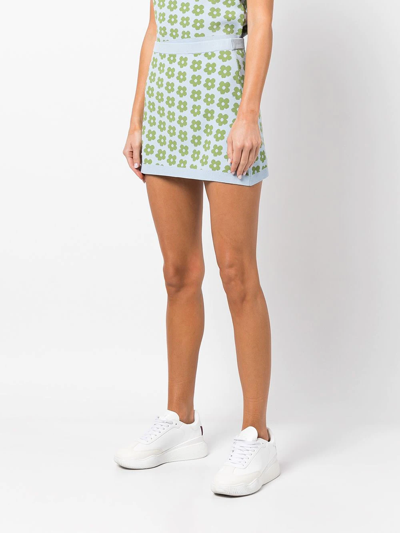 Shop Sandy Liang Durango High-waisted Skirt In Green