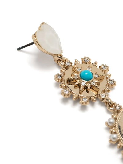 Shop Marchesa Notte Butterfly Drop-charm Earrings In Gold