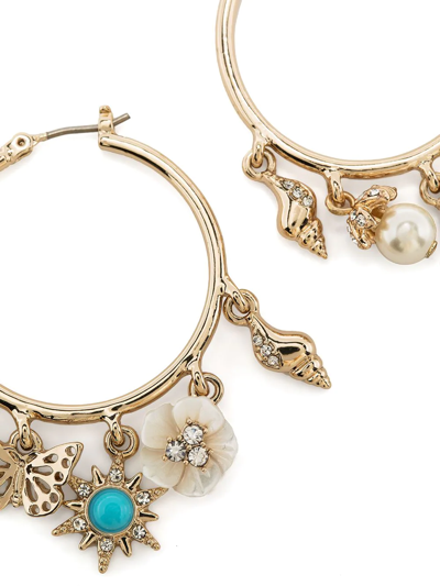 Shop Marchesa Notte Charm-detail Large Hoops In Gold