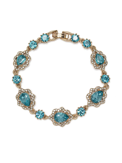 Shop Marchesa Notte Drop-charm Crystal-embellished Bracelet In Multicolour