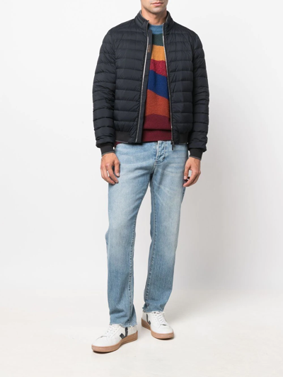 Moorer Padded Zip-up Jacket In Blau