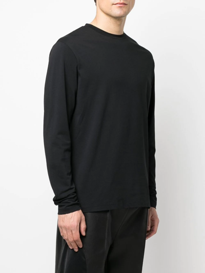 Shop Balmain Logo-print Long-sleeved T-shirt In Black