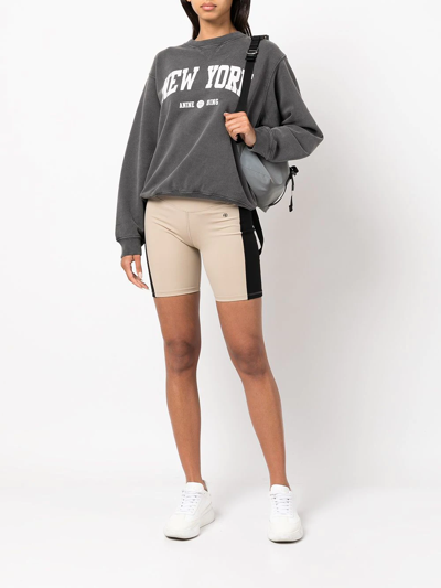 Shop Anine Bing Ramona New York University Sweatshirt In Grau