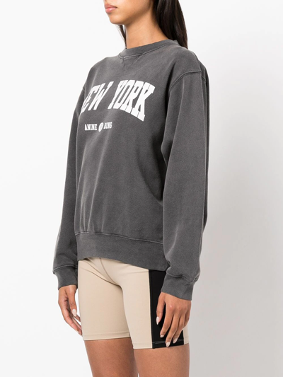 Shop Anine Bing Ramona New York University Sweatshirt In Grau