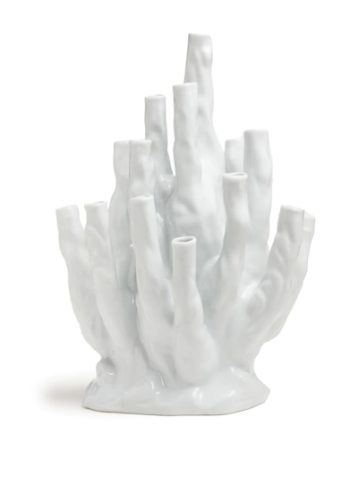 Polspotten Large Coral Vase In Weiss