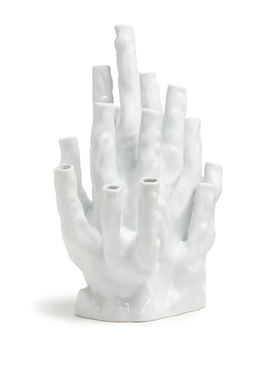 Polspotten Large Coral Vase In Weiss