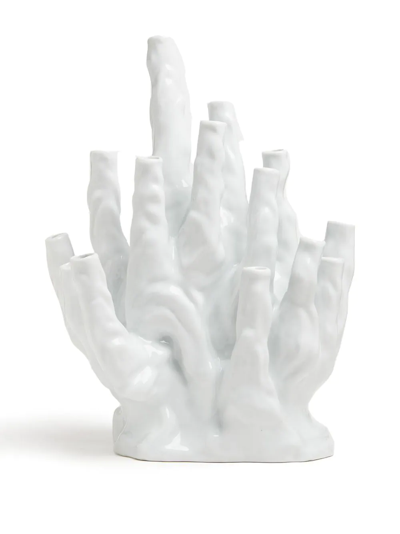 Polspotten Large Coral Vase In Weiss