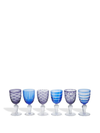 Polspotten Cobalt Wine Glasses (set Of 6) In Blau