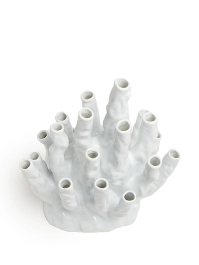 Polspotten Large Coral Vase In Weiss