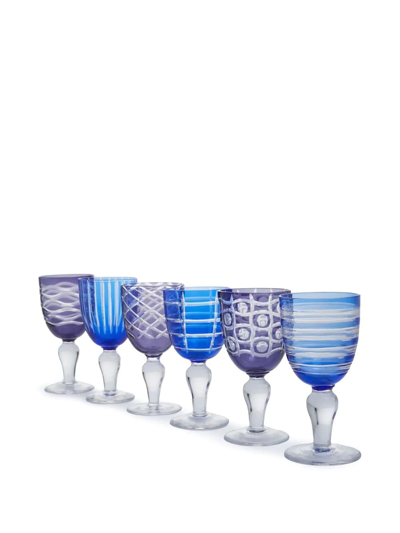 Polspotten Cobalt Wine Glasses (set Of 6) In Blau