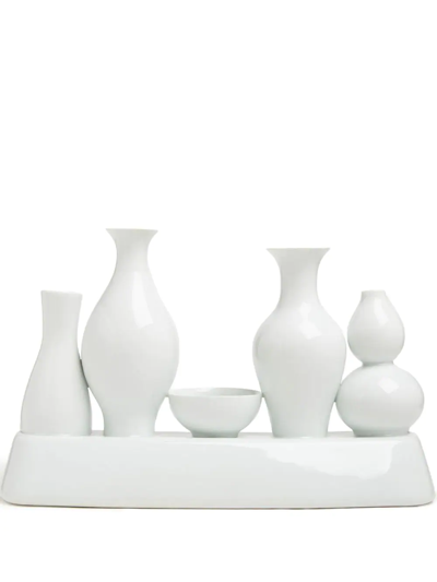 Shop Polspotten Shanghai Ceramic Vase In Weiss