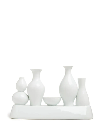 Shop Polspotten Shanghai Ceramic Vase In Weiss