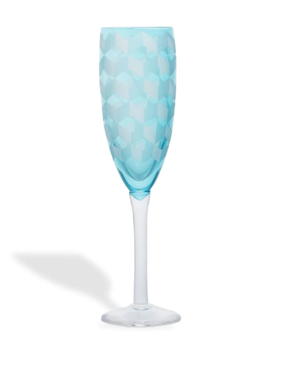 Shop Polspotten Blocks Champagne Glasses (set Of Six) In Blau