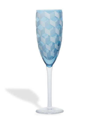Shop Polspotten Blocks Champagne Glasses (set Of Six) In Blau