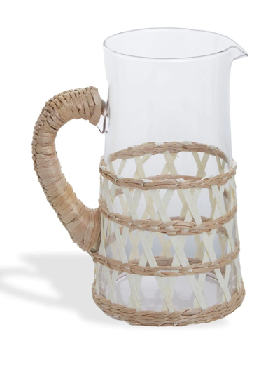 Polspotten Reed Wicker-embellished Jug In White