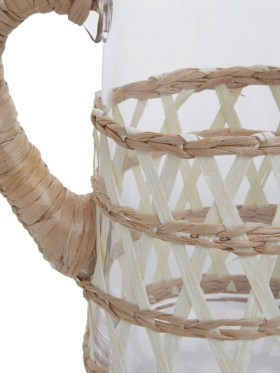 Polspotten Reed Wicker-embellished Jug In White