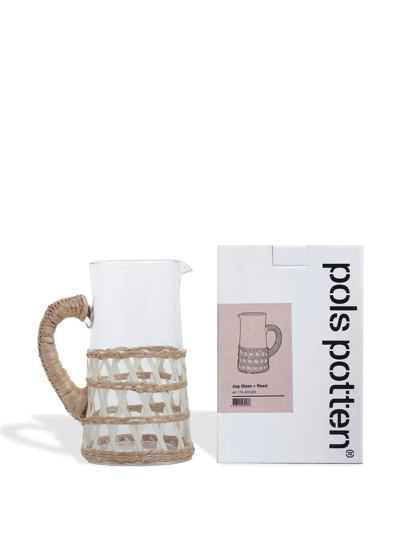 Polspotten Reed Wicker-embellished Jug In White