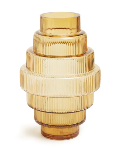 Polspotten Yellow Small Steps Vase In Orange
