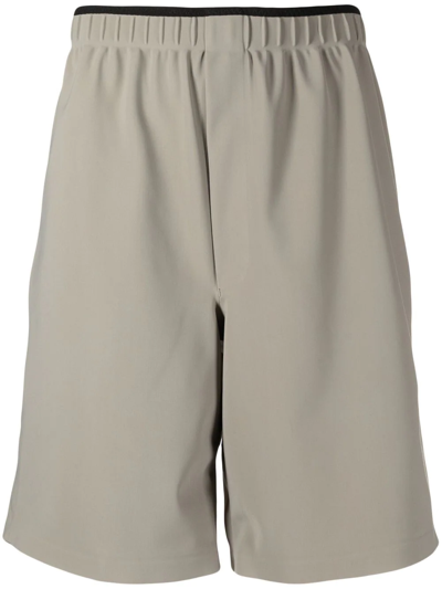 Shop Gr10k Contrasting-trim Detail Shorts In Grün