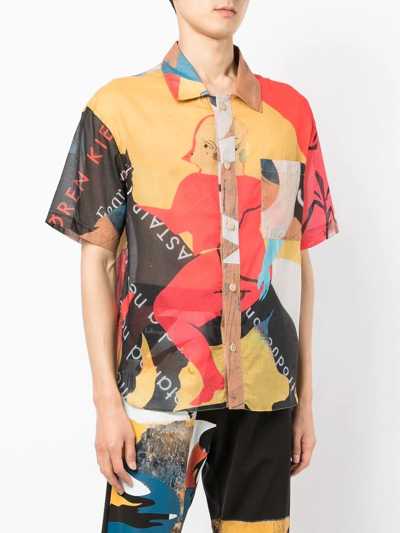 Shop Bethany Williams All-over Graphic-print Shirt In Gelb