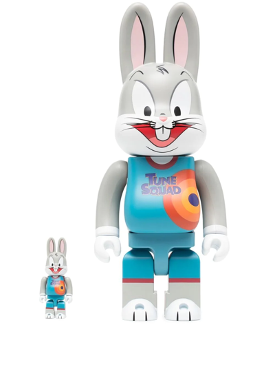Shop Medicom Toy X Space Jam Rabbrick Bugs Bunny Be@rbrick 100% And 400% Figure Set In Grey