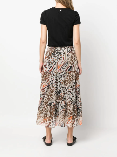 Liu •jo Leopard-print Midi T-shirt Dress In Schwarz