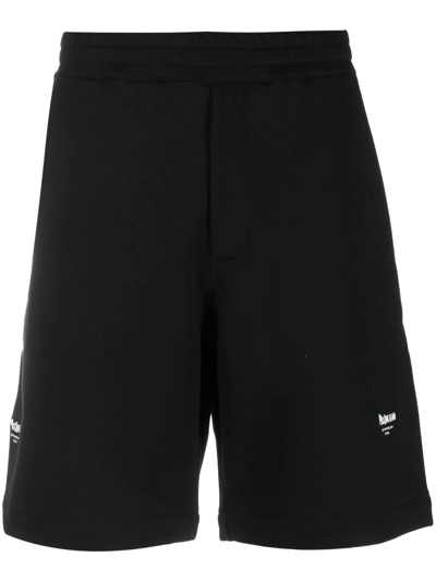 Shop Alexander Mcqueen Embroidered Logo Track Shorts In Black