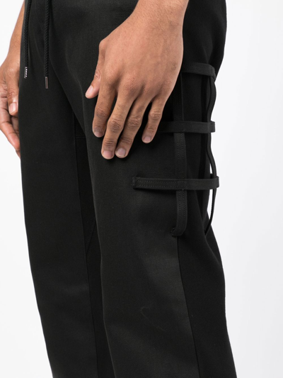 Shop Takahiromiyashita The Soloist Straight-leg Drawstring Trousers In Schwarz