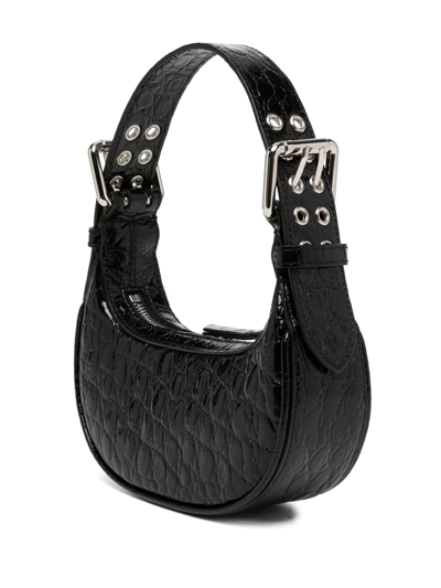 Shop By Far Crocodile-effect Leather Mini Bag In Schwarz