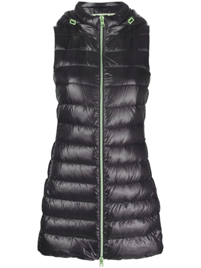 Shop Herno Quilted Hooded Gilet In Schwarz