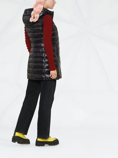 Herno Quilted Hooded Gilet In Schwarz