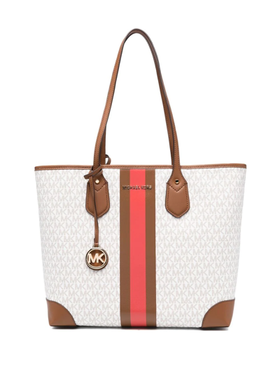 Michael Michael Kors Eva Monogram-print Tote Bag In Weiss